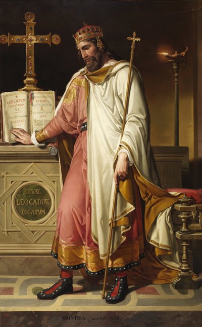 Portret van de Visigotische koning Chintila door Bernardino Montañés Pérez