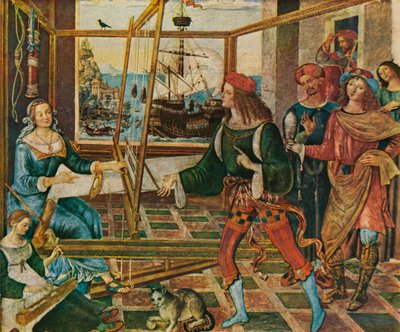 Penelope met de vrijers door Bernardino Pinturicchio