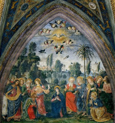 De nederdaling van de Heilige Geest Pinksteren, 1492-1495 door Bernardino Pinturicchio
