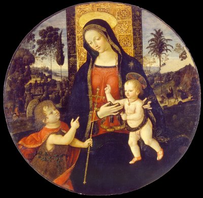 Maagd en kind met Johannes de Doper als jongen door Bernardino Pinturicchio