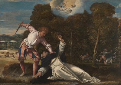 De dood van Sint Petrus Martelaar door Bernardino da Asola