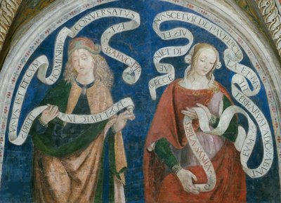 De profeet Baruch en de Samische Sibylle door Bernardino di Betto (workshop of) Pinturicchio