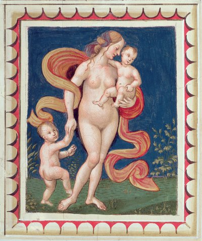 Allegorie van Liefdadigheid (detail) door Bernardino di Betto Pinturicchio