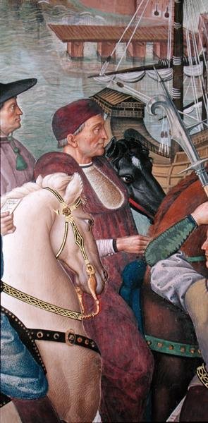 Kardinaal Domenico Capranica (detail) door Bernardino di Betto Pinturicchio
