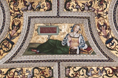 Delphische Sibylle, detail van De Sibyllen (fresco) door Bernardino di Betto Pinturicchio