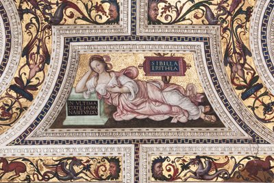 Eritrea Sibyl, detail van De Sibyllen (fresco) door Bernardino di Betto Pinturicchio