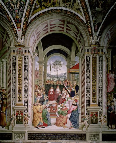 Paus Pius II Voorzit de Rijksdag van Mantua in 1459 door Bernardino di Betto Pinturicchio