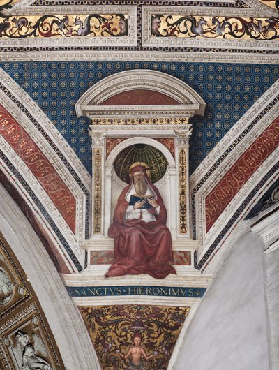 Sint Hiëronymus, detail (fresco) door Bernardino di Betto Pinturicchio