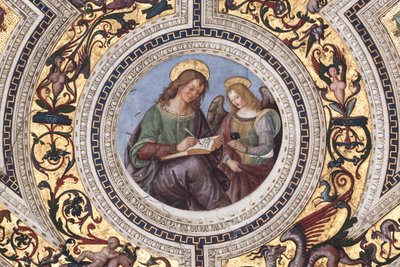 Sint Mattheüs (detail) door Bernardino di Betto Pinturicchio