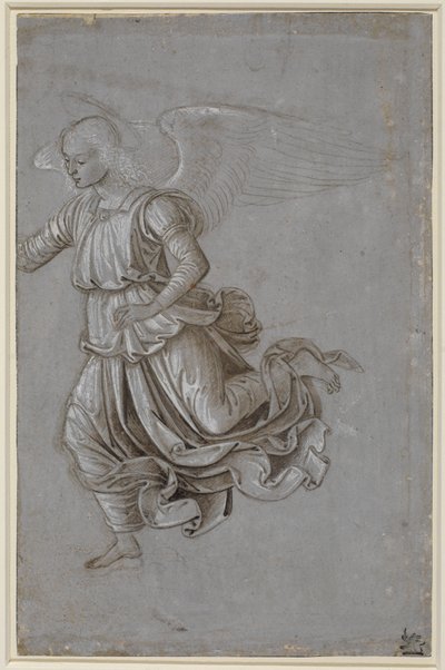 Studie van een vliegende engel door Bernardino di Betto Pinturicchio