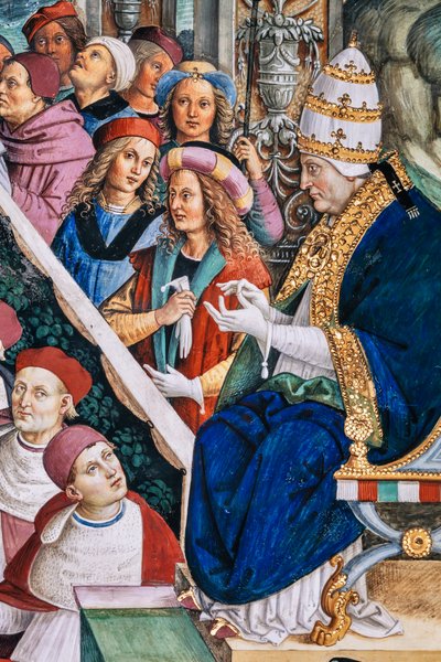 De Piccolomini Bibliotheek, zuidwestelijke muur: 