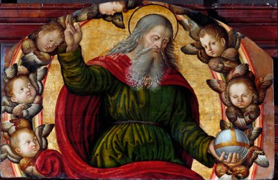 De eeuwige vader en de cherubijnen door Bernardino di Betto Pinturicchio