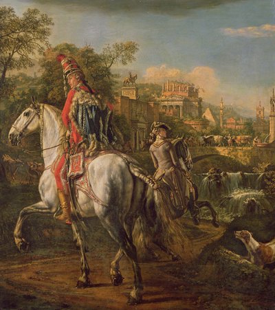 Een huzaar te paard, 1773 door Bernardo Bellotto