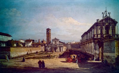Een uitzicht op Milaan door Bernardo Bellotto