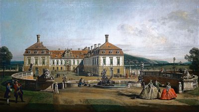 Duits: Het keizerlijk lustpaleis Schloss Hof, zijde van het hof van eer door Bernardo Bellotto