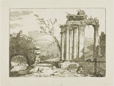 Landschap met ruïnes door Bernardo Bellotto
