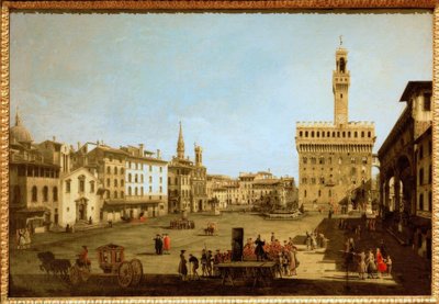 Piazza della Signoria door Bernardo Bellotto