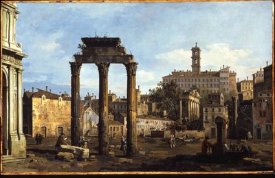 Rome - Het Forum met de Tempel van Castor en Pollux, c.1742-43 door Bernardo Bellotto