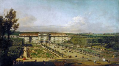 Schönbrunn Paleis gezien vanuit de tuinen door Bernardo Bellotto