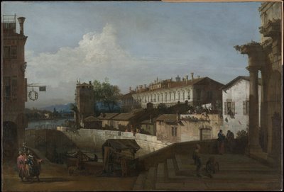 De sluis bij Dolo door Bernardo Bellotto