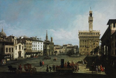Het Piazza della Signoria in Florence, 1742 door Bernardo Bellotto