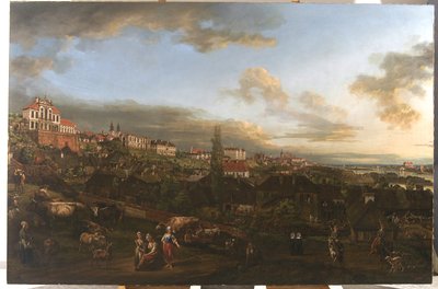 Uitzicht op Warschau met het Ordynacki-paleis door Bernardo Bellotto