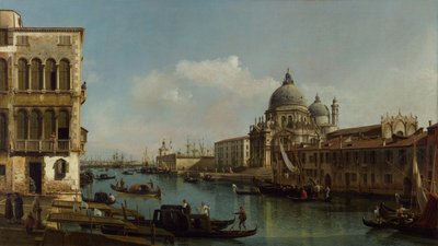 Uitzicht op het Canal Grande: Santa Maria della Salute en de Dogana vanaf Campo Santa Maria Zobenigo, ca. 1743 door Bernardo Bellotto
