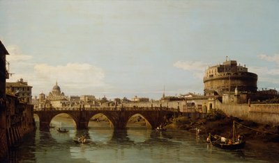 Uitzicht op de Tiber in Rome met de Castel Sant