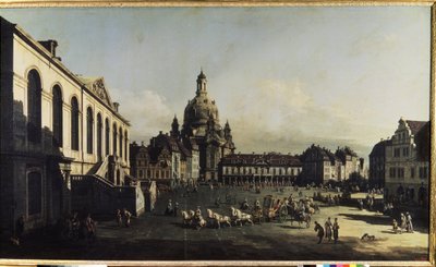 Uitzicht op de Neumarkt in Dresden door Bernardo Bellotto