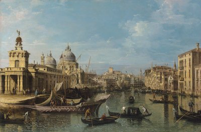 Venetië: De ingang van het Canal Grande door Bernardo Belotto Canaletto