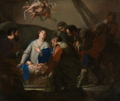 Aanbidding van de herders, ca. 1650 door Bernardo Cavallino