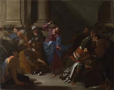 Christus verdrijft de handelaars uit de tempel, ca. 1645 door Bernardo Cavallino