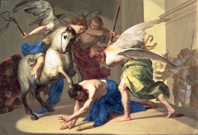 De Verdrijving van Heliodorus uit de Tempel, ca. 1650 door Bernardo Cavallino