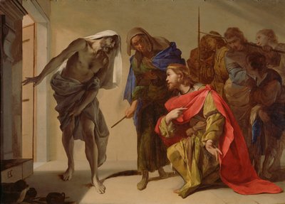 De schaduw van Samuel opgeroepen door Saul, ca. 1655 door Bernardo Cavallino