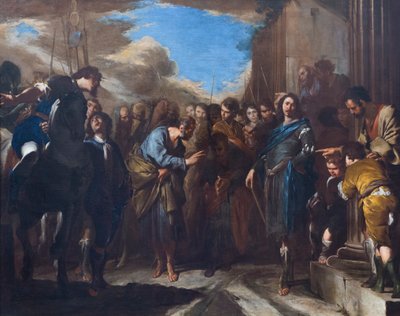 Het afscheid van Sint Pieter en Sint Paulus door Bernardo Cavallino