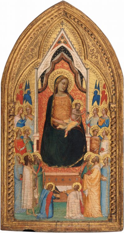 Madonna en Kind met Heiligen en Engelen, c. 1345 door Bernardo Daddi