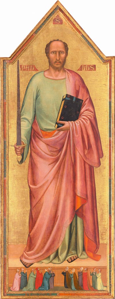 Sint Paulus en een groep aanbidders, 1333 door Bernardo Daddi