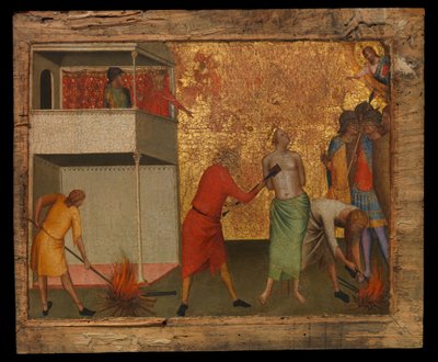 Sint Reparata gemarteld met gloeiende ijzers, ca. 1327-48 door Bernardo Daddi