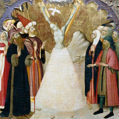 Het martelaarschap van St. Eulalia, detail (uit het predella van een altaarstuk uit de kathedraal van Vic), door Bernat Martorell, Catalaanse gotische kunst door Bernardo Martorell