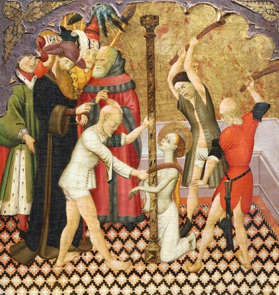 De geseling van St. Eulalia (detail) door Bernardo Martorell
