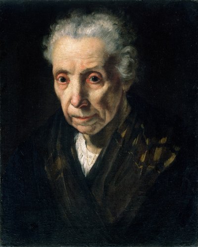 Hoofd van een oude vrouw door Bernardo Strozzi