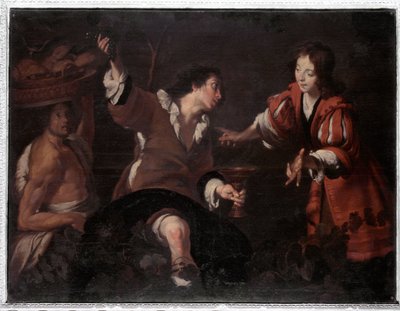 Jozef interpreteert de dromen (olieverf op doek) door Bernardo Strozzi