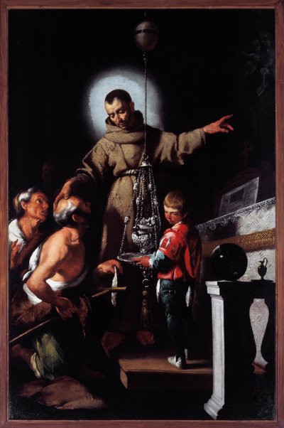 Portret van Sint Didacus van Alcalá door Bernardo Strozzi