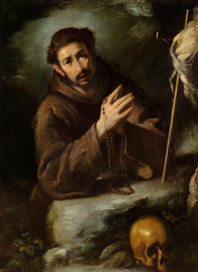 Sint Franciscus in gebed, ca. 1620/1630 door Bernardo Strozzi