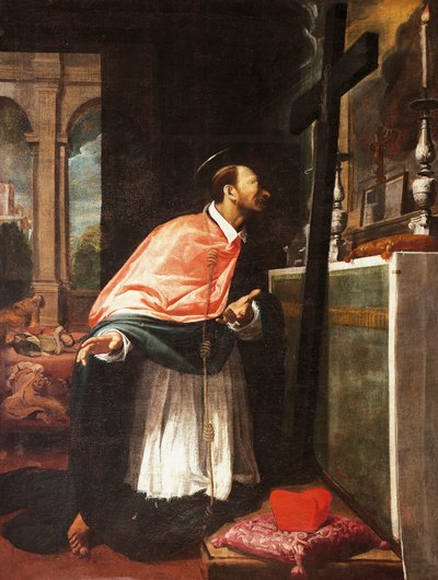 St. Carolus Borromeus door Bernardo Strozzi