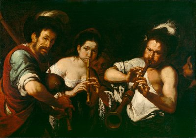 Straatmuzikanten, ca. 1630 door Bernardo Strozzi