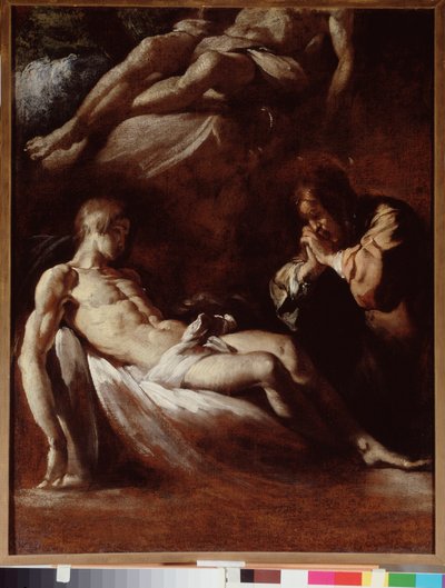 Studie voor de kruisafneming door Bernardo Strozzi