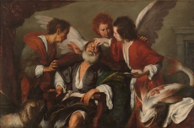 Tobias geneest de blindheid van zijn vader door Bernardo Strozzi
