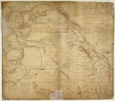 Kaart van het grootste deel van New Mexico, en een deel van Boven-Californië door Bernardo de Miera y Pacheco