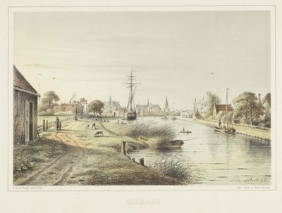 Gezicht op Alkmaar vanaf het Zeglis door Bernardus Gerardus ten Berge